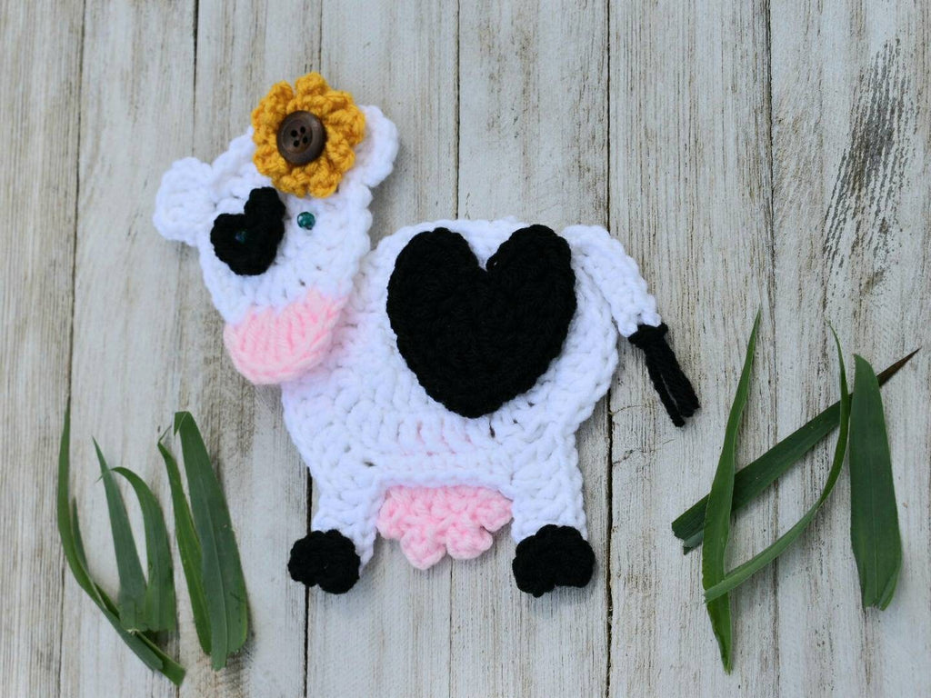 Bella Cow Applique Crochet Pattern, Farm Decoration (PDF Pattern)