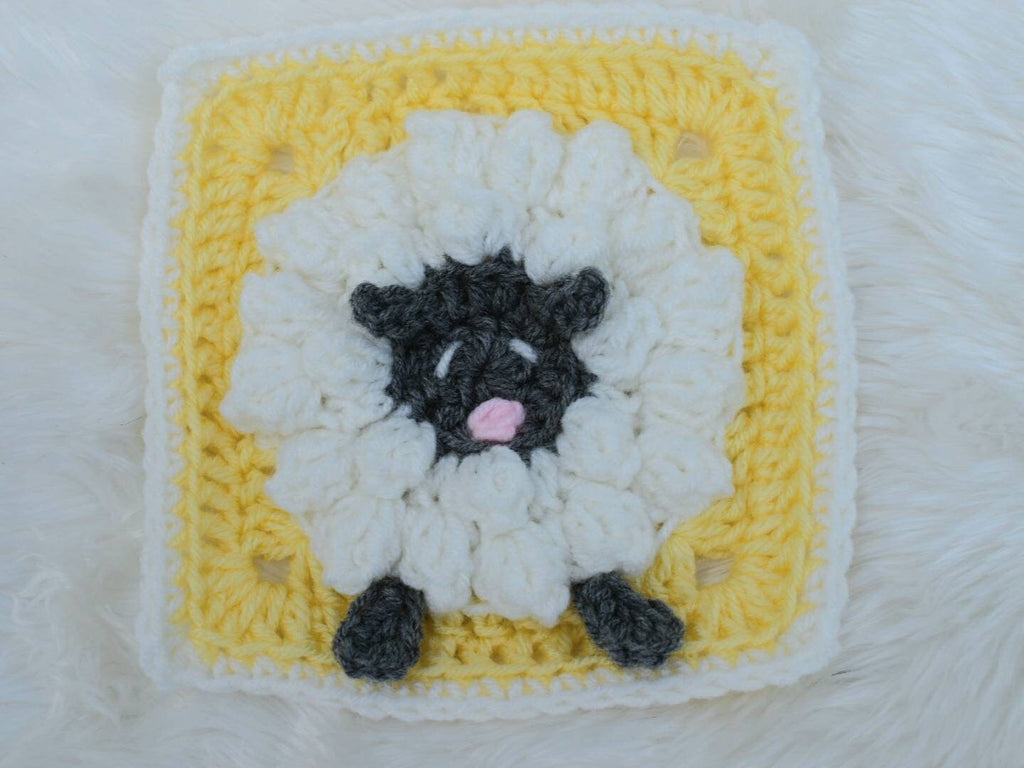 Sheep Granny Square Crochet Pattern, Easy Lamb Design (PDF Pattern)