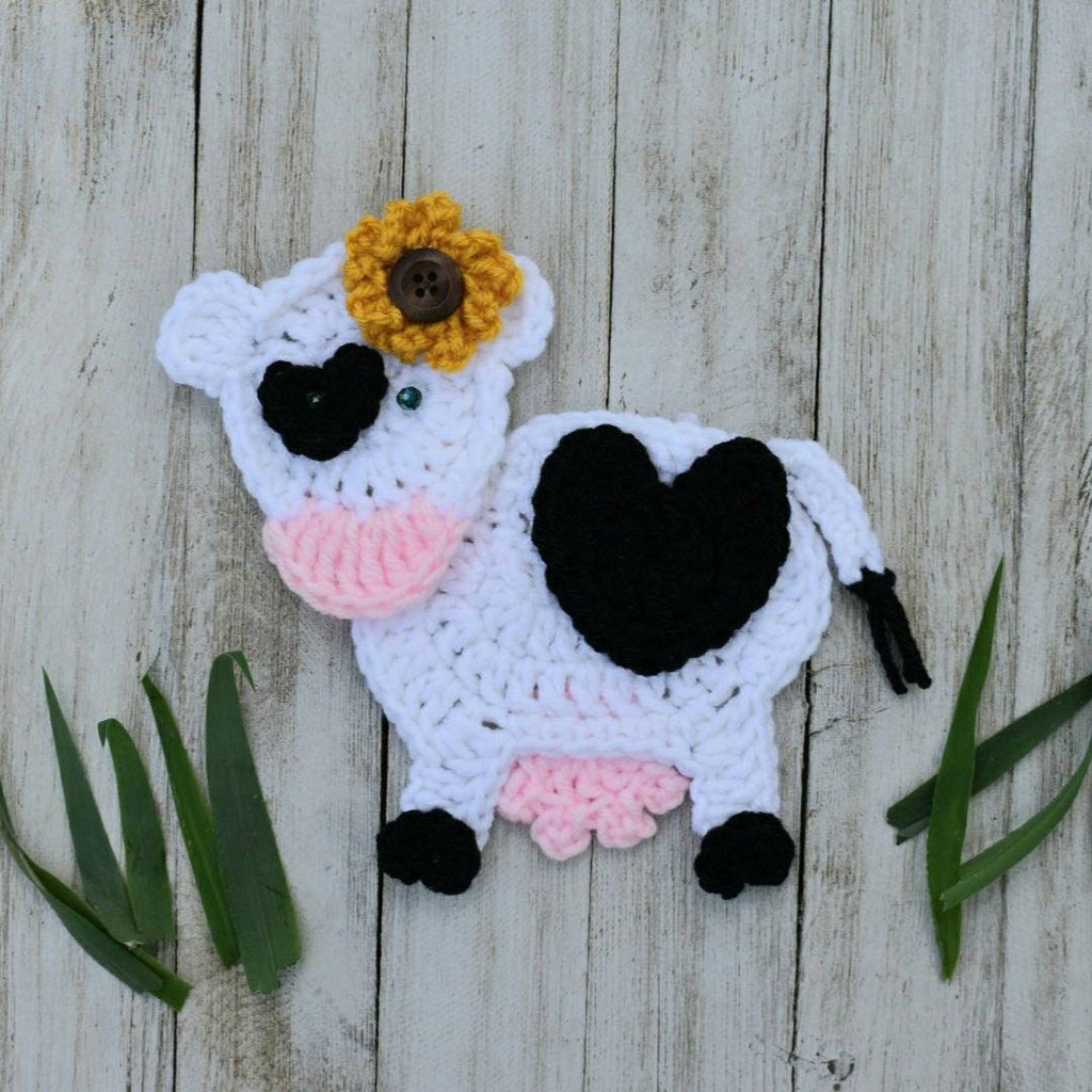 Bella Cow Applique Crochet Pattern, Farm Decoration (PDF Pattern)