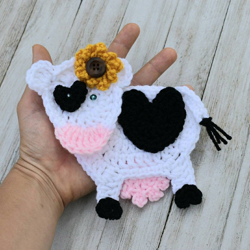 Bella Cow Applique Crochet Pattern, Farm Decoration (PDF Pattern)