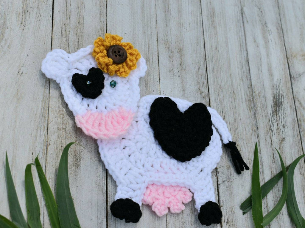 Bella Cow Applique Crochet Pattern, Farm Decoration (PDF Pattern)