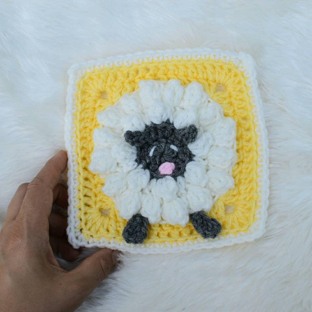 Sheep Granny Square Crochet Pattern, Easy Lamb Design (PDF Pattern)