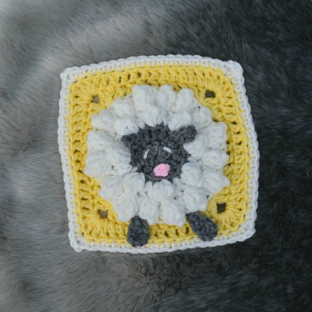 Sheep Granny Square Crochet Pattern, Easy Lamb Design (PDF Pattern)
