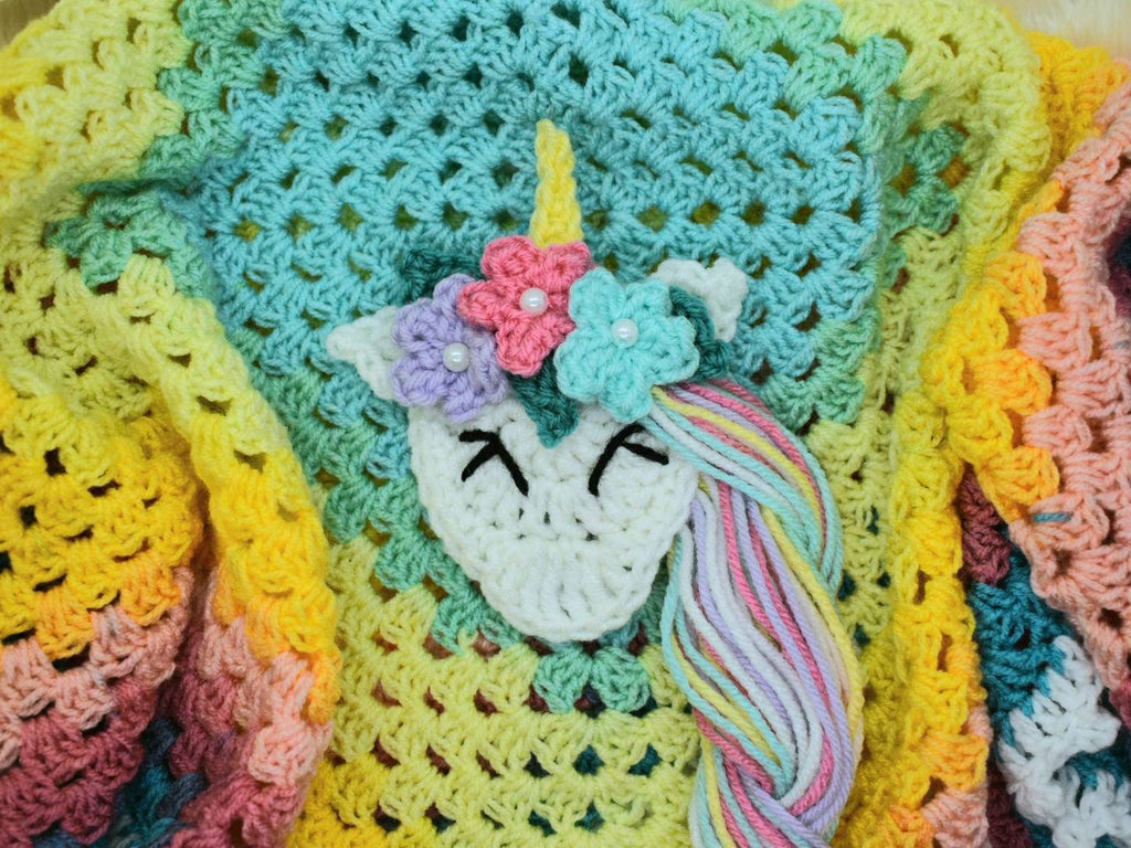 Unicorn Applique Crochet Pattern, Flower Headband (PDF Pattern)