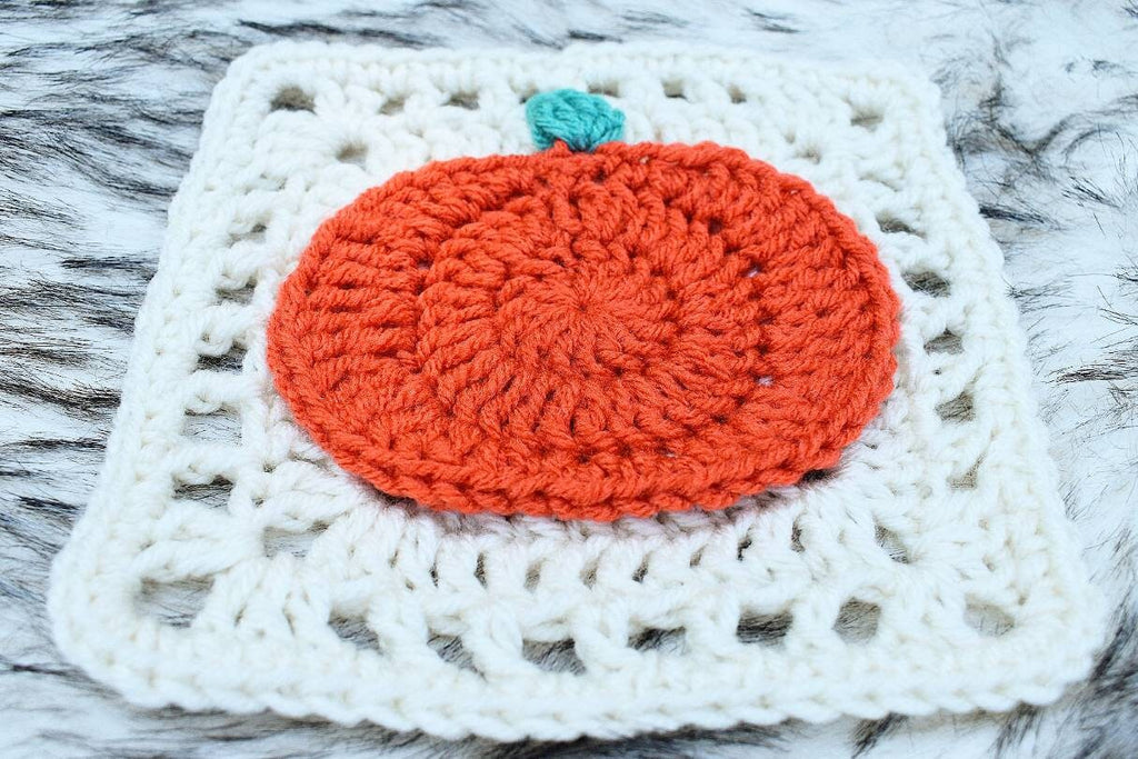 Pumpkin Granny Square Crochet Pattern, Fall Blanket Afghan (PDF Pattern)