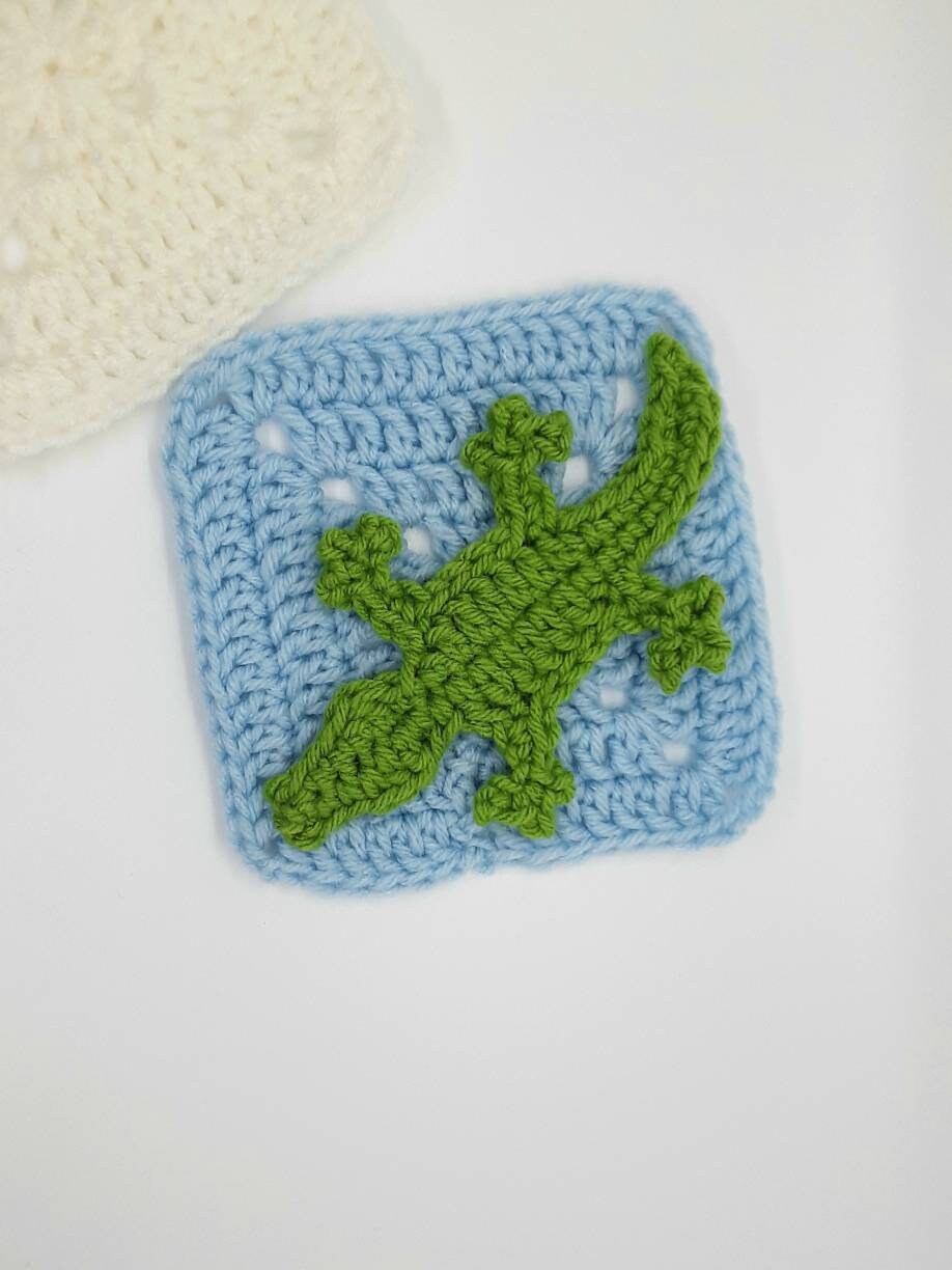 Crochet Alligator Applique Pattern, Easy Gator Design (PDF Pattern)