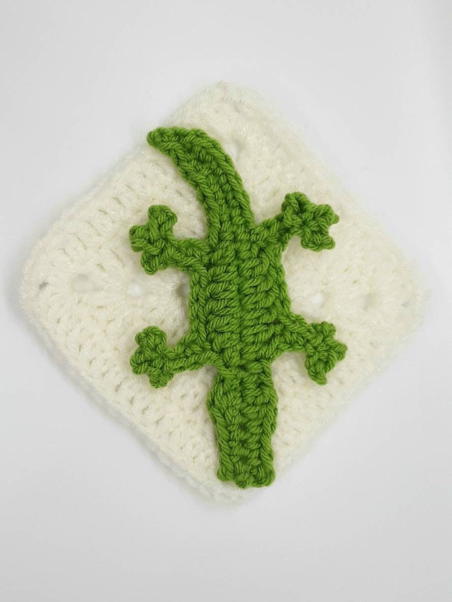 Crochet Alligator Applique Pattern, Easy Gator Design (PDF Pattern)