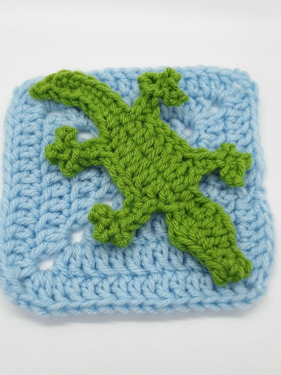 Crochet Alligator Applique Pattern, Easy Gator Design (PDF Pattern)