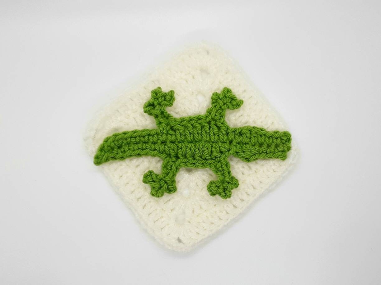 Crochet Alligator Applique Pattern, Easy Gator Design (PDF Pattern)