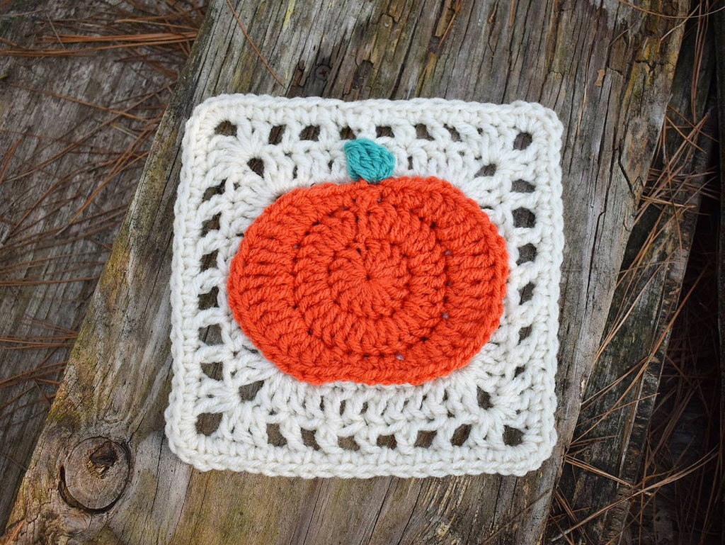 Pumpkin Granny Square Crochet Pattern, Fall Blanket Afghan (PDF Pattern)