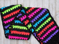 Child's Neon Crochet Scarf Pattern, Rainbow Stripes (PDF Pattern)