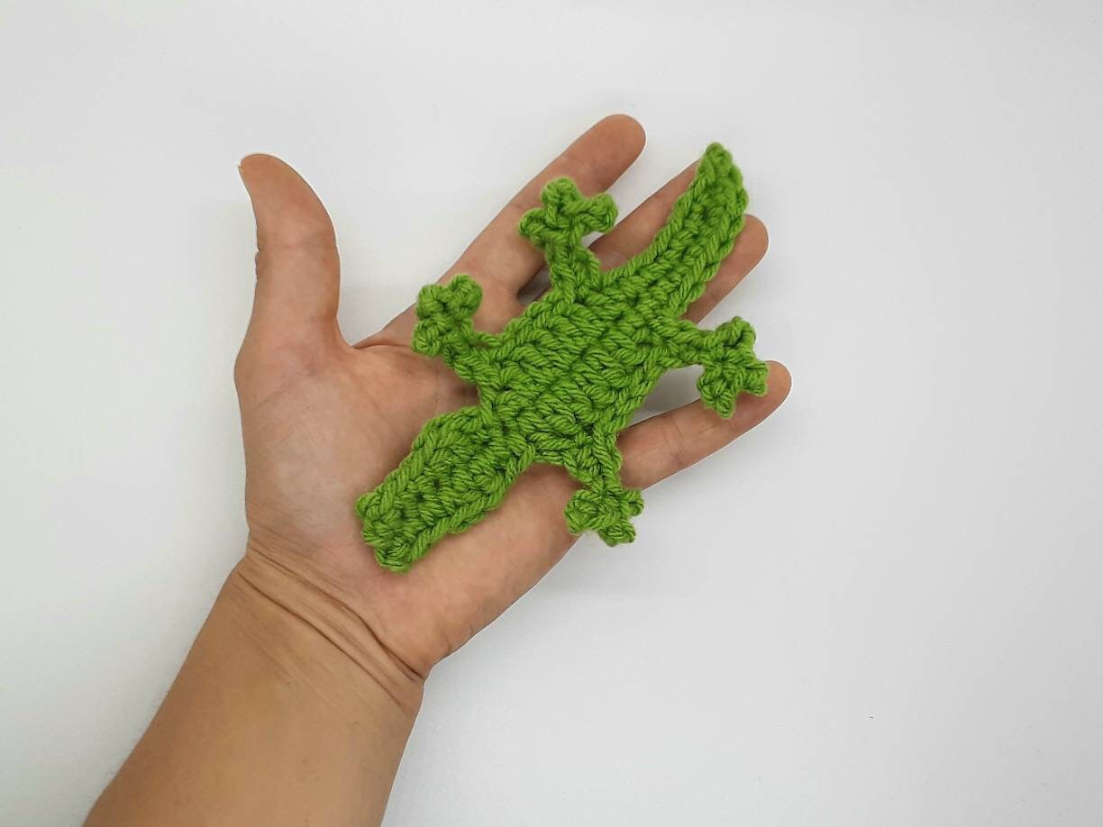 Crochet Alligator Applique Pattern, Easy Gator Design (PDF Pattern)