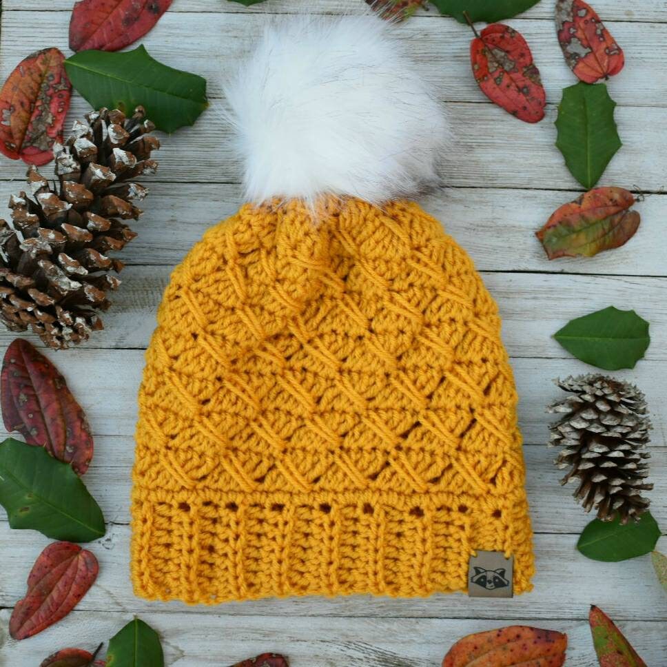 Easy Crochet Slouch Hat Pattern, Women's Winter Beanie (PDF Pattern)