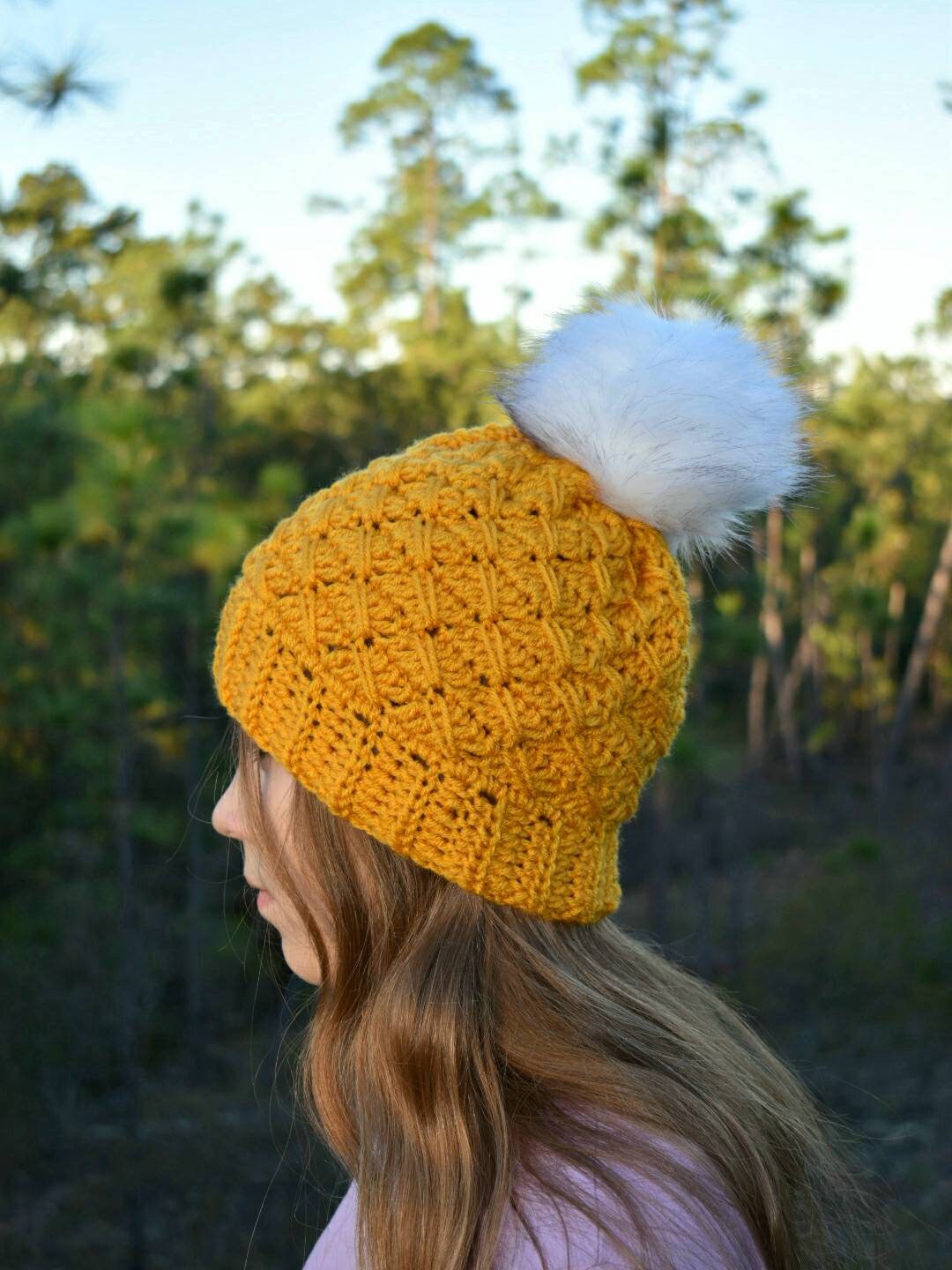 Easy Crochet Slouch Hat Pattern, Women's Winter Beanie (PDF Pattern)