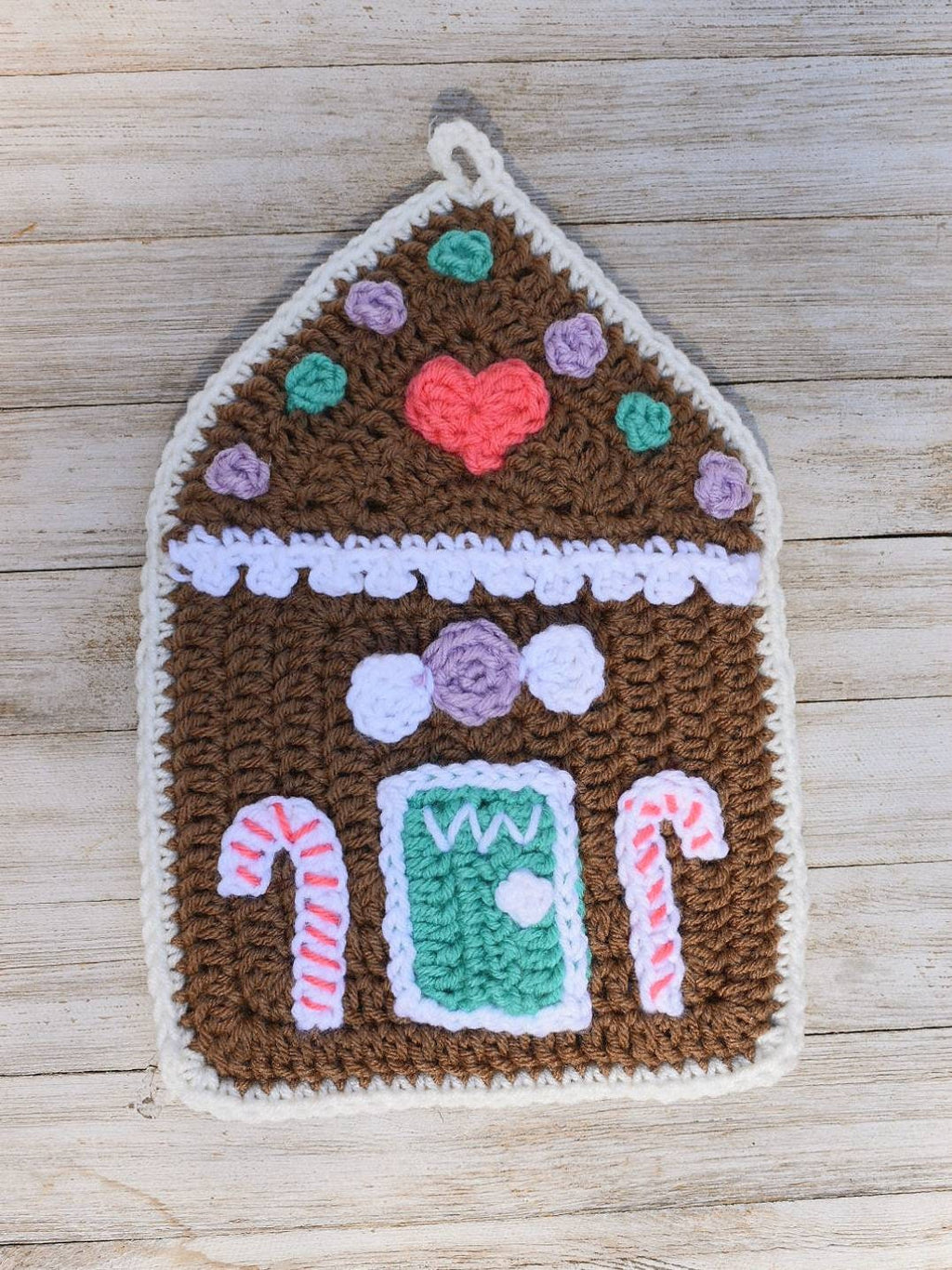 Gingerbread House Crochet Potholder Pattern, Seasonal Kitchen Decor (PDF Pattern)