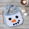 Snowman crochet baby bib digital pattern, instant download pdf, holiday crochet newborn gift