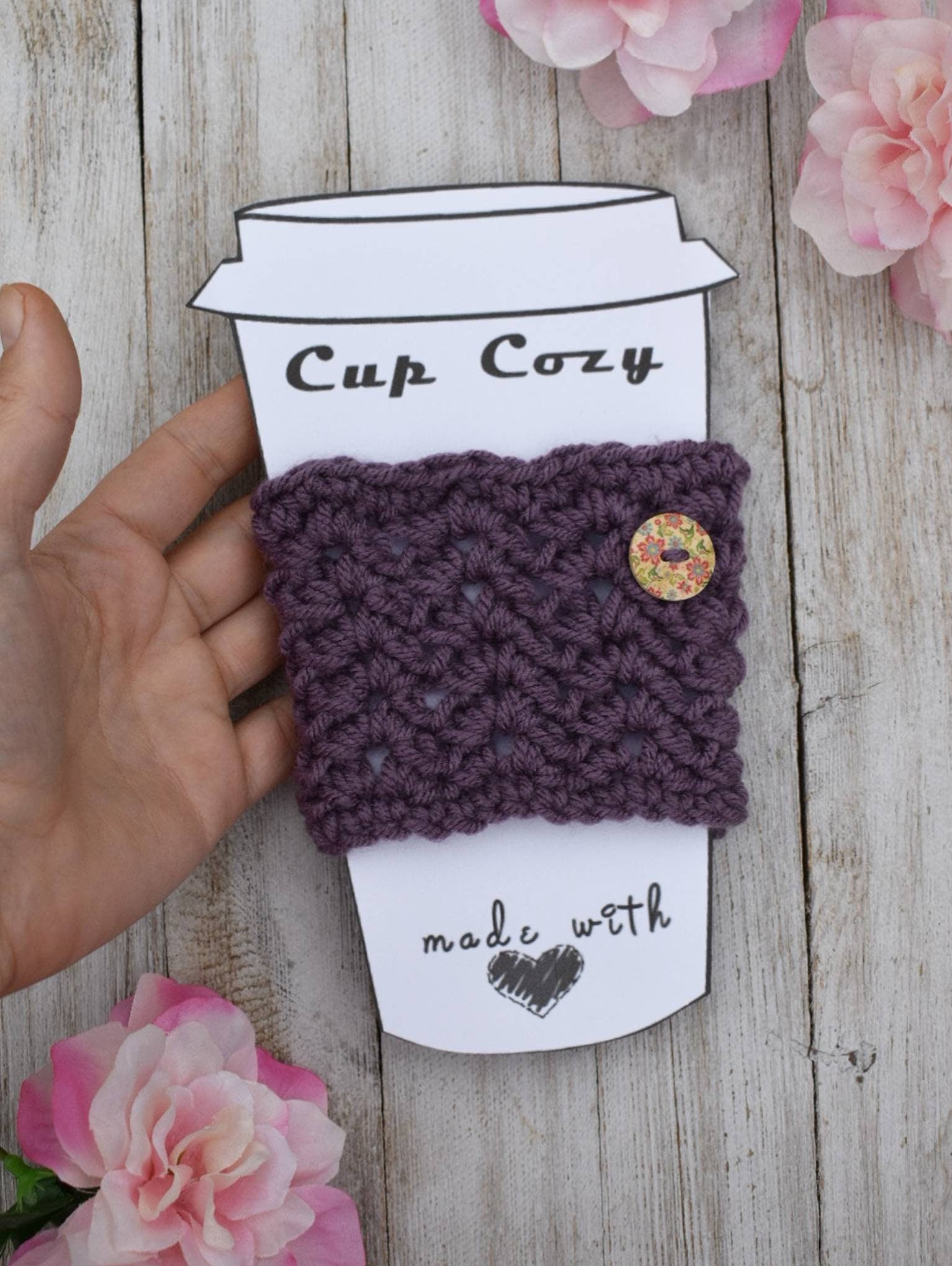 Crochet Cup Cozie Pattern – Easy Instant Download (PDF)