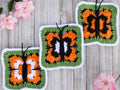 Butterfly Granny Square Crochet Pattern – Afghan Block (Digital Download)