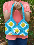 Daisy Flower Granny Square Crochet Bag Pattern – PDF Tutorial