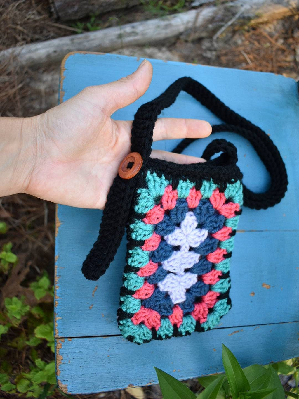 Crochet Granny Square Phone Bag Pattern, Crossbody Purse (PDF Pattern)