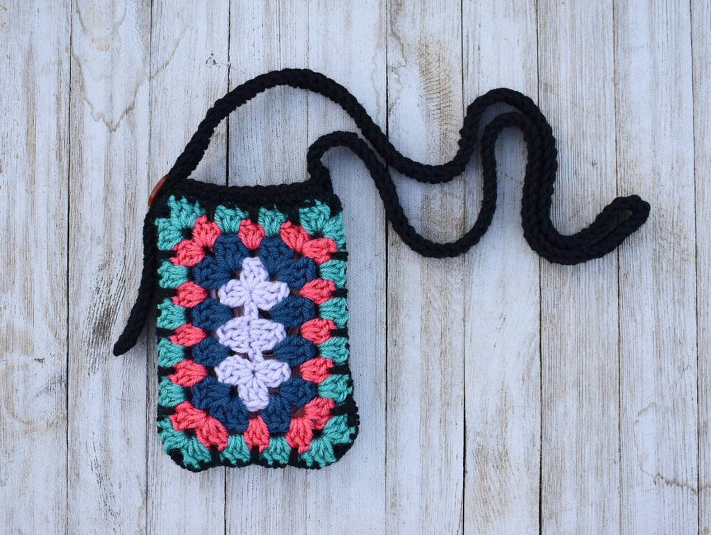 Crochet Granny Square Phone Bag Pattern, Crossbody Purse (PDF Pattern)
