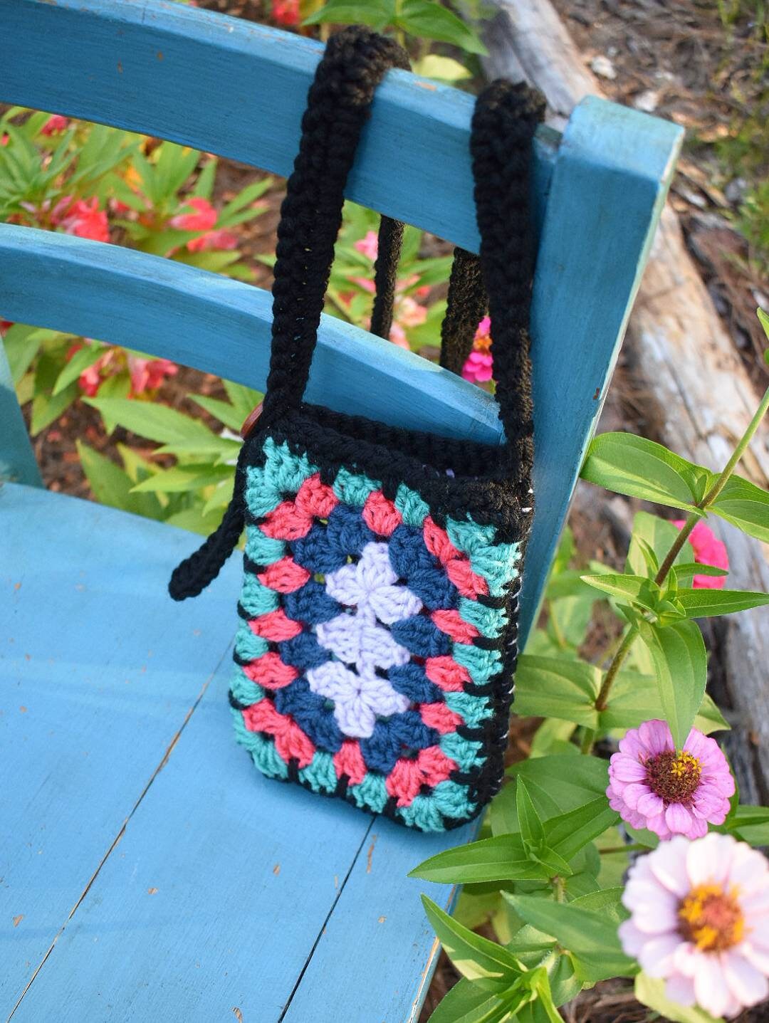 Crochet Granny Square Phone Bag Pattern, Crossbody Purse (PDF Pattern)
