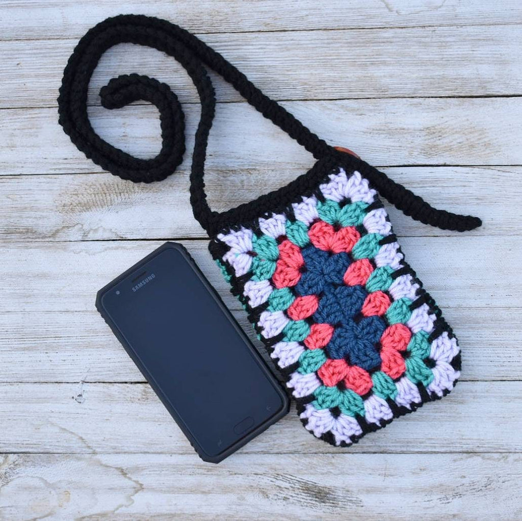 Crochet Granny Square Phone Bag Pattern, Crossbody Purse (PDF Pattern)