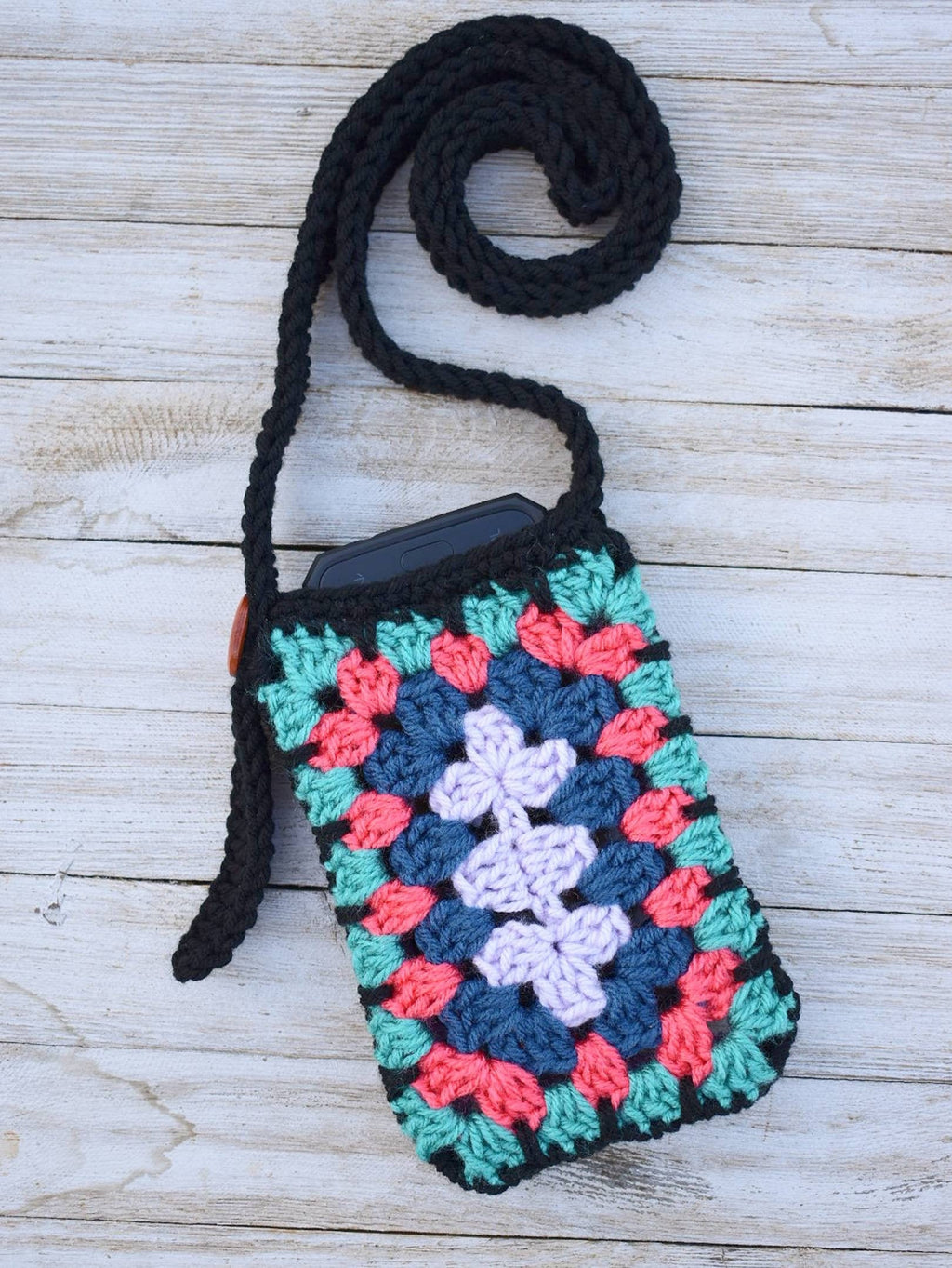 Crochet Granny Square Phone Bag Pattern, Crossbody Purse (PDF Pattern)
