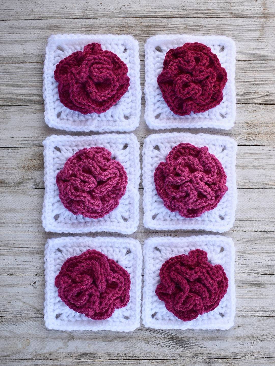 Celosia Flower Granny Square Crochet Pattern (PDF Pattern)
