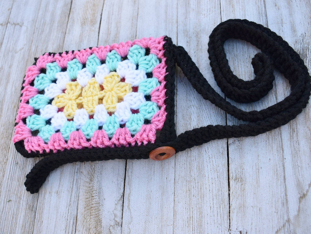 Crochet Granny Square Phone Bag Pattern, Crossbody Purse (PDF Pattern)