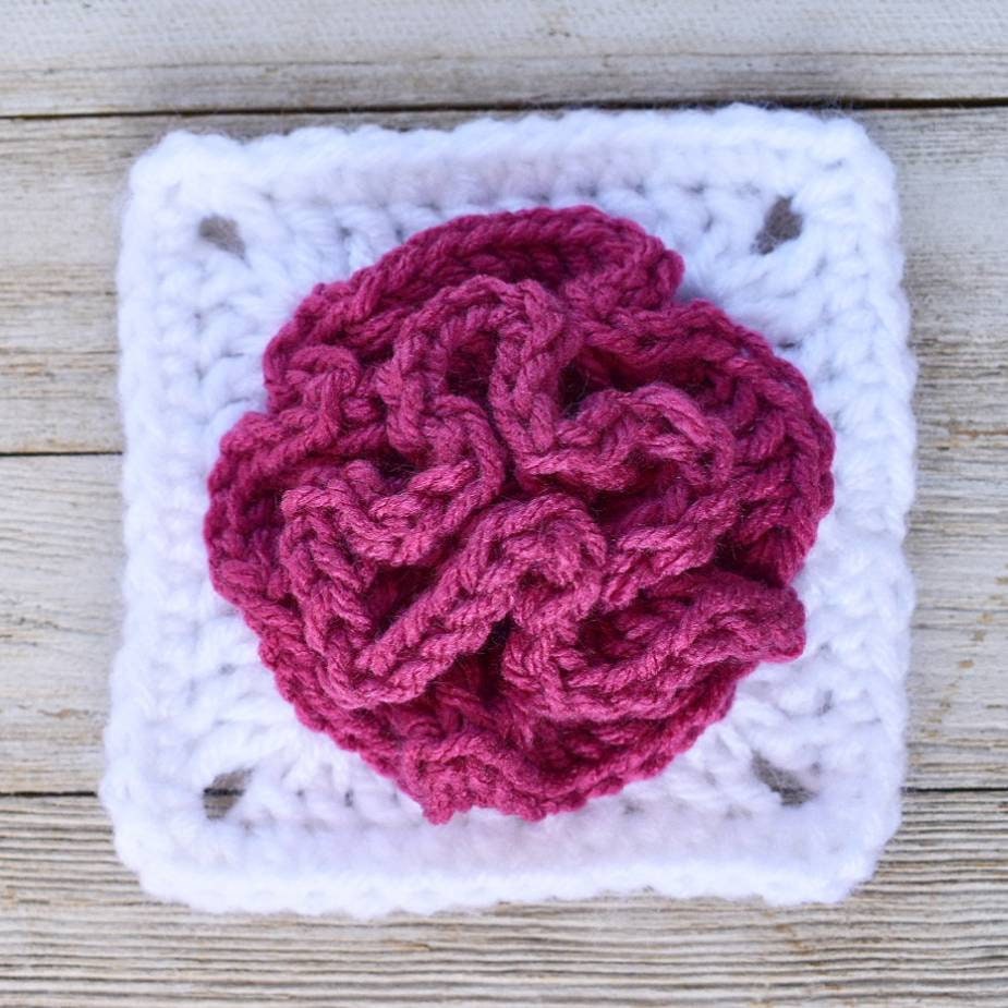 Celosia Flower Granny Square Crochet Pattern (PDF Pattern)