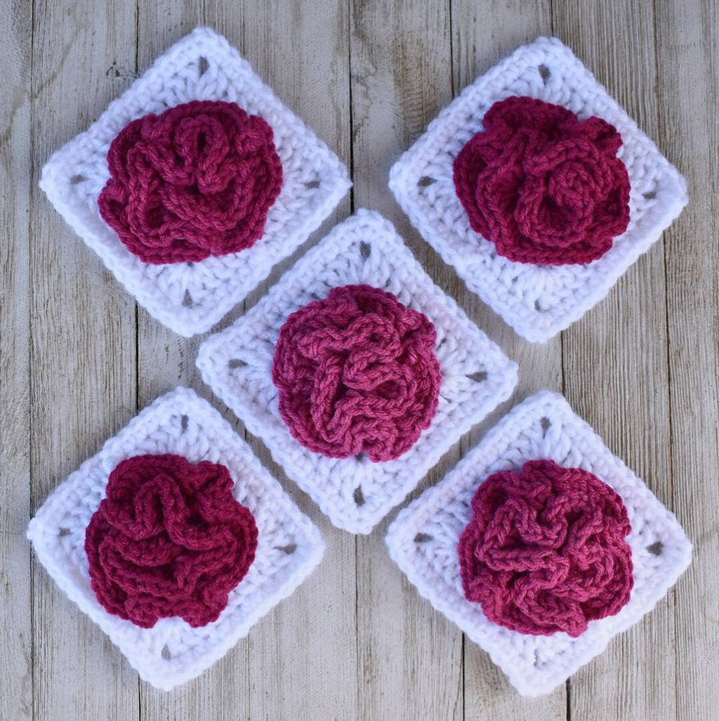Celosia Flower Granny Square Crochet Pattern (PDF Pattern)