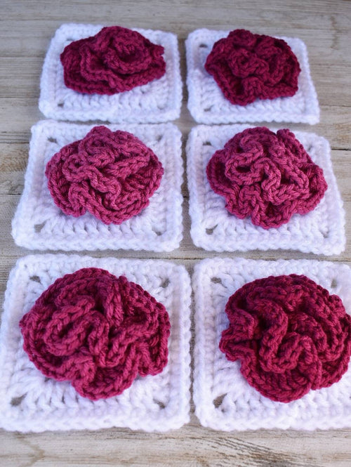 Celosia Flower Granny Square Crochet Pattern (PDF Pattern)