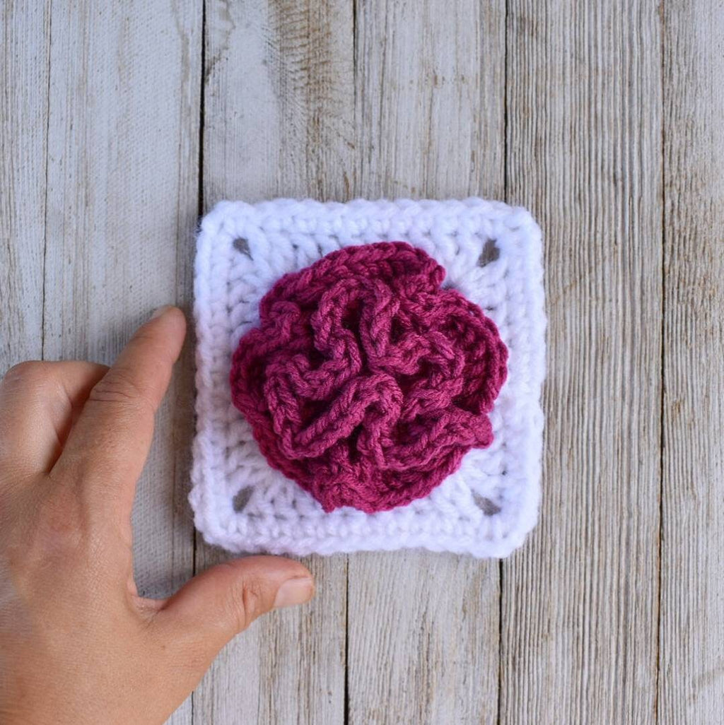Celosia Flower Granny Square Crochet Pattern (PDF Pattern)