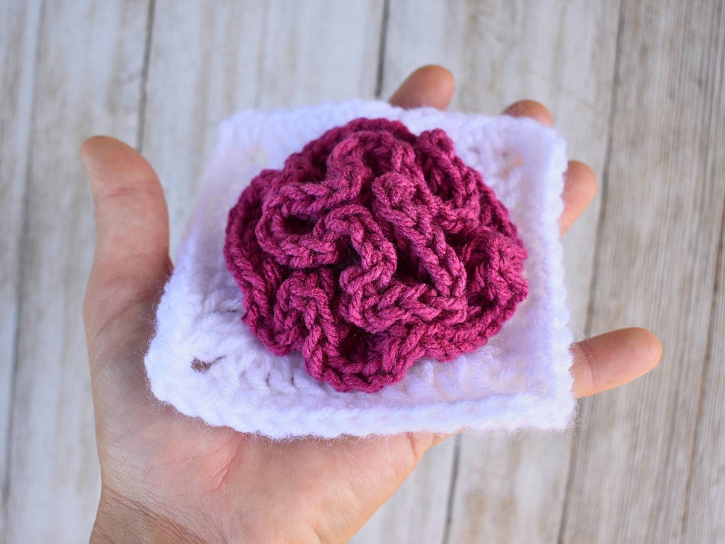 Celosia Flower Granny Square Crochet Pattern (PDF Pattern)