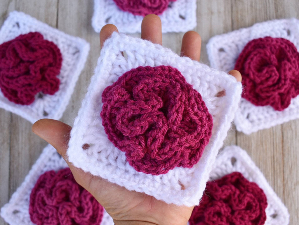 Celosia Flower Granny Square Crochet Pattern (PDF Pattern)