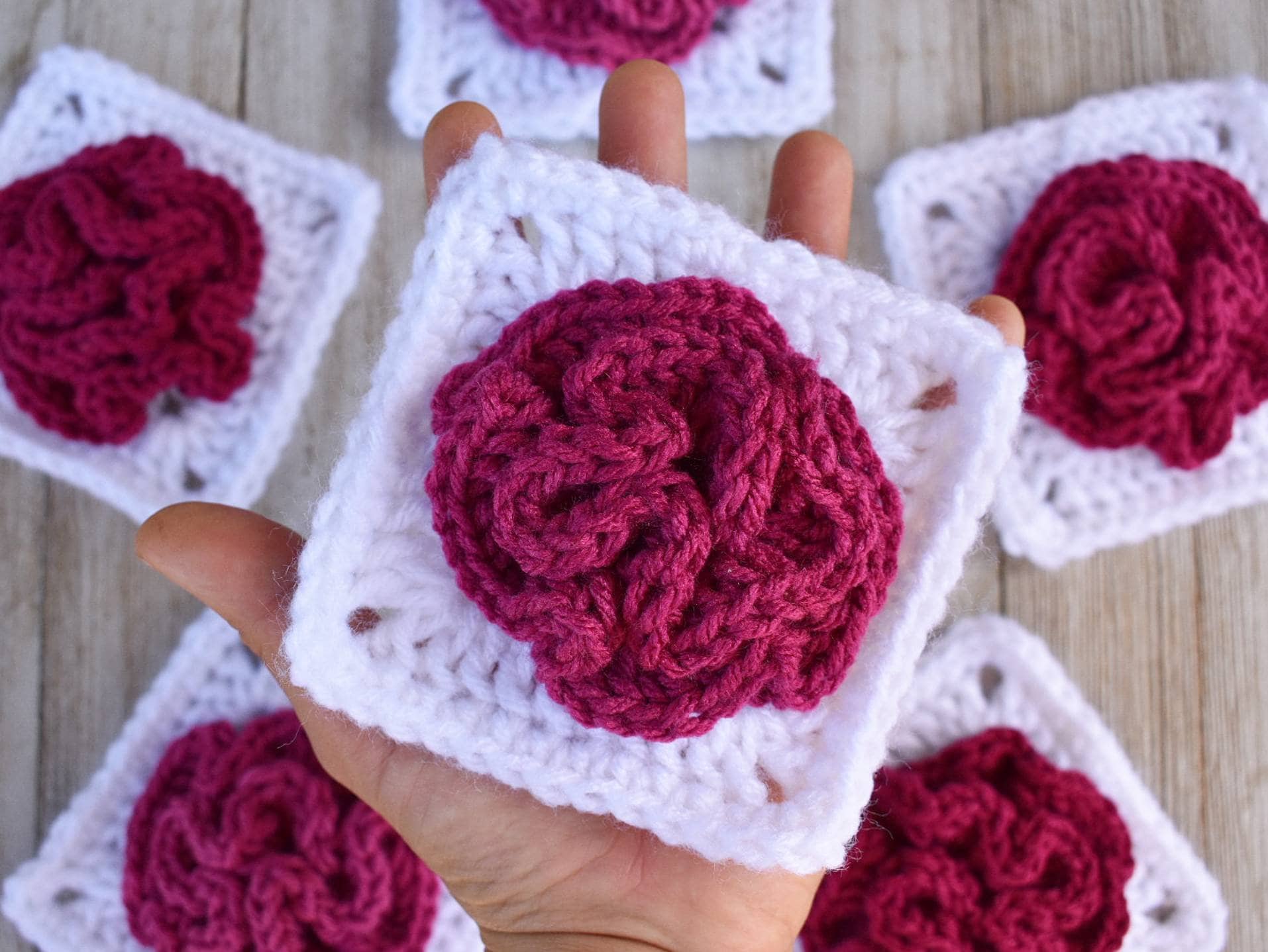 Celosia Flower Granny Square Crochet Pattern (PDF Pattern)