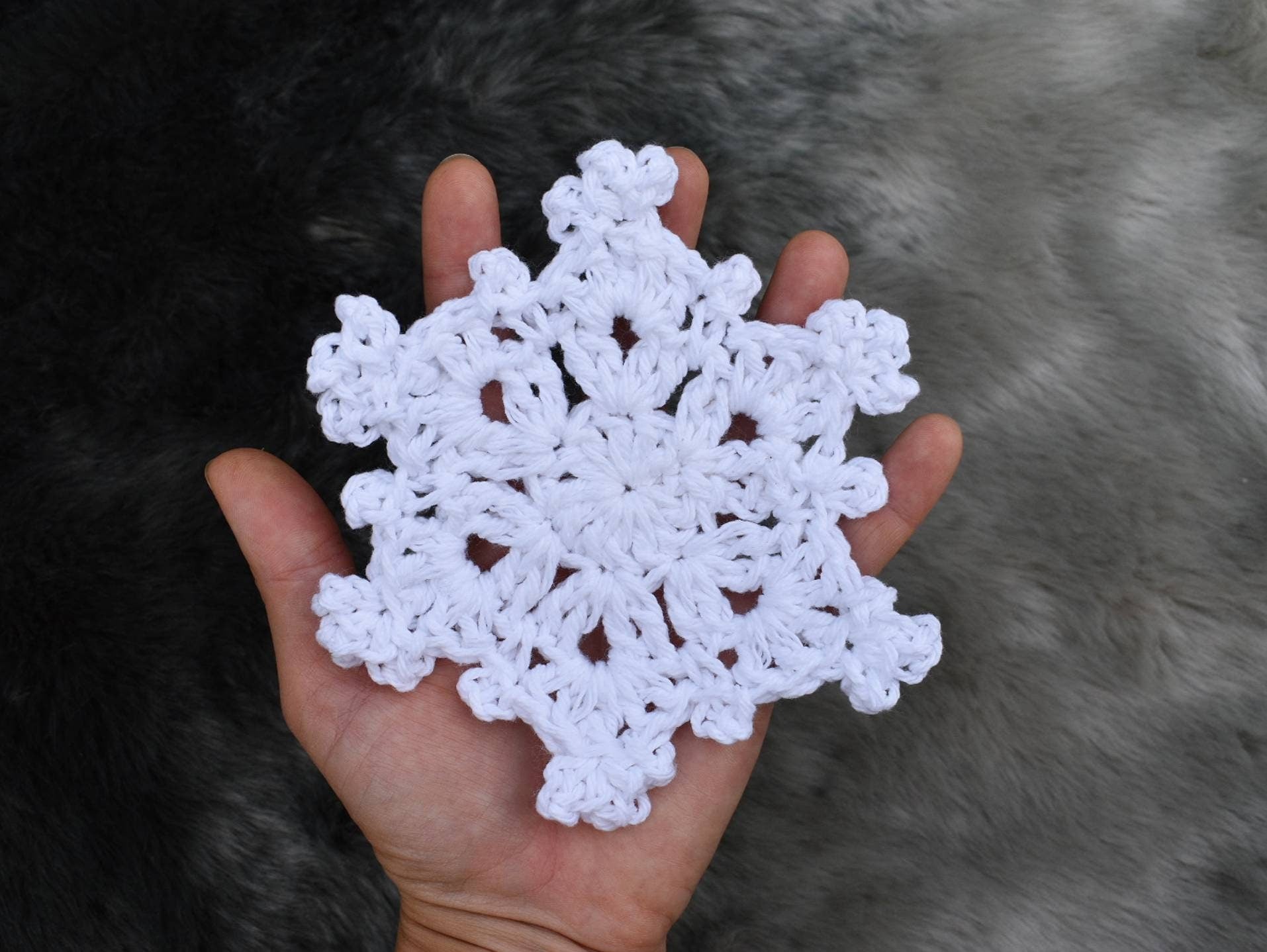 Snowflake Crochet Pattern, Winter Holiday Ornament, Cup Coaster (PDF Pattern)