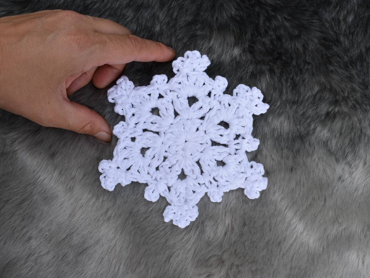 Snowflake Crochet Pattern, Winter Holiday Ornament, Cup Coaster (PDF Pattern)
