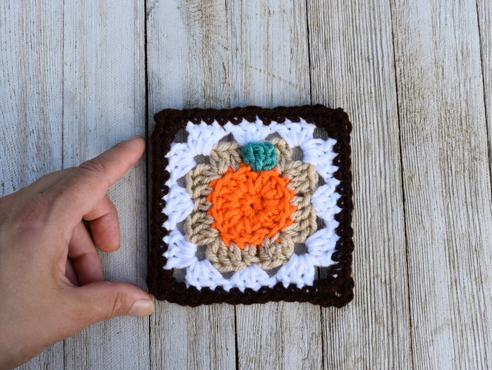 Pumpkin Granny Square Crochet Pattern, Easy Beginner (PDF Pattern)