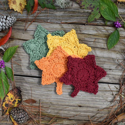 Autumn Leaf Crochet Coaster Pattern, Fall Home Decor (PDF Pattern)