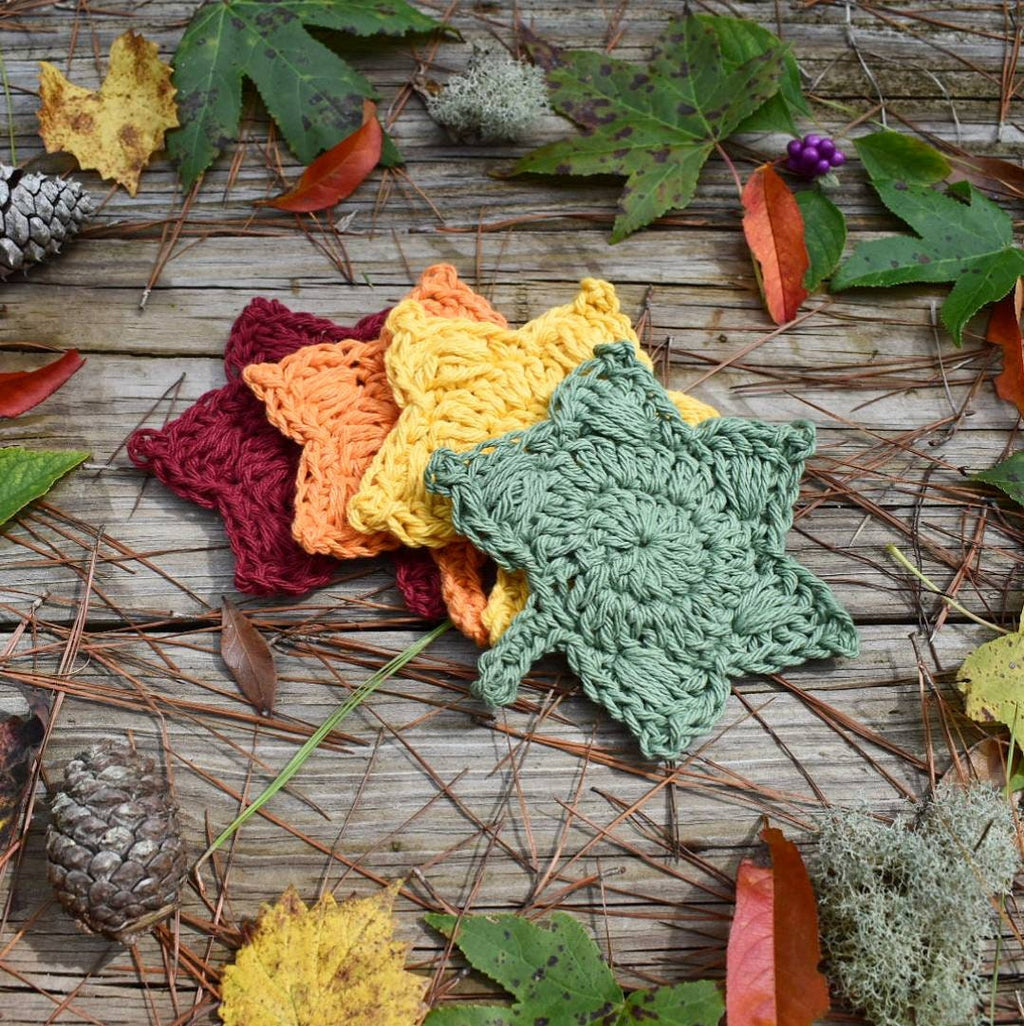 Autumn Leaf Crochet Coaster Pattern, Fall Home Decor (PDF Pattern)
