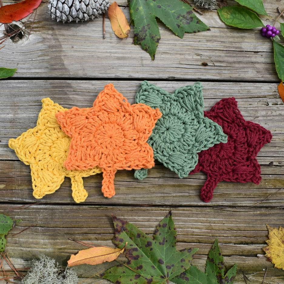 Autumn Leaf Crochet Coaster Pattern, Fall Home Decor (PDF Pattern)