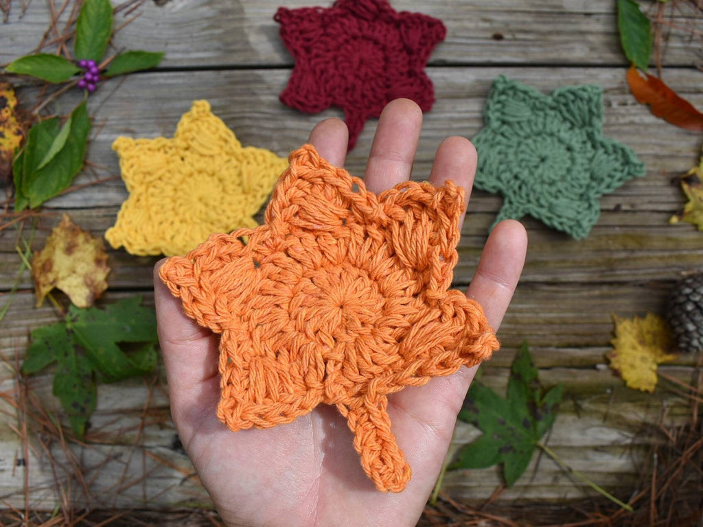Autumn Leaf Crochet Coaster Pattern, Fall Home Decor (PDF Pattern)