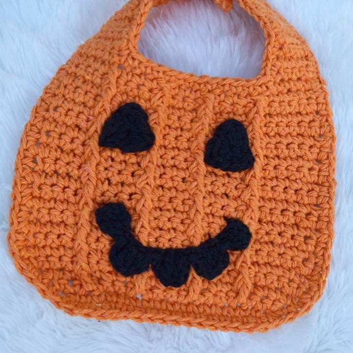 Pumpkin Baby Bib Crochet Pattern, Halloween Costume (PDF Download)