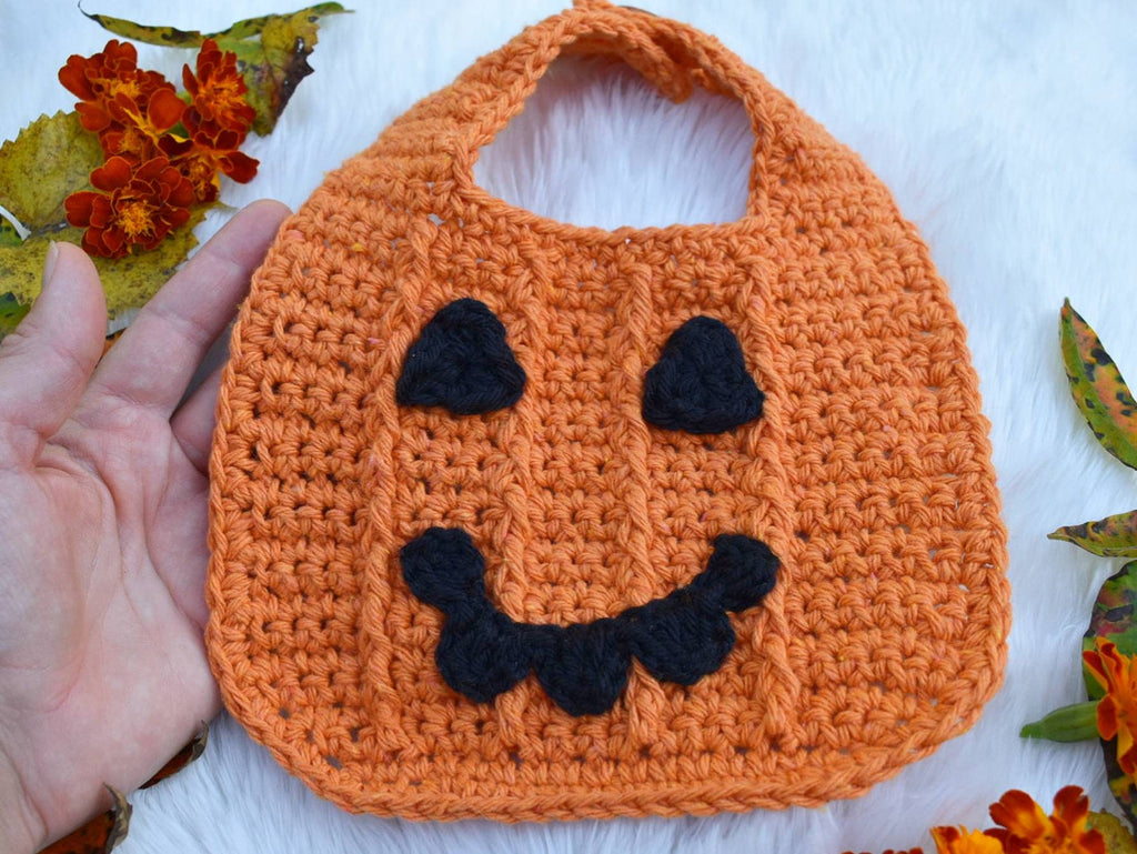Pumpkin Baby Bib Crochet Pattern, Halloween Costume (PDF Download)