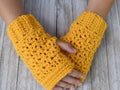 Crochet Fingerless Gloves Pattern, Easy Women's Mittens (PDF Pattern)