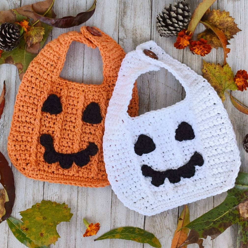 Pumpkin Baby Bib Crochet Pattern, Halloween Costume (PDF Download)