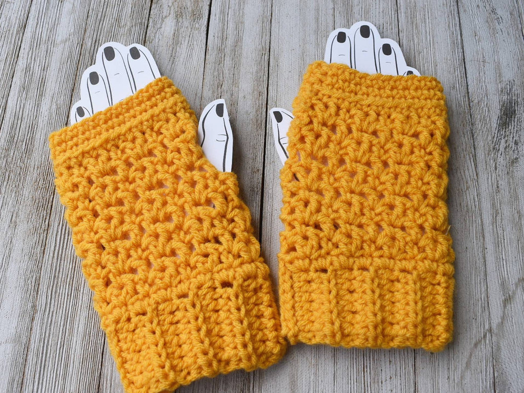 Crochet Fingerless Gloves Pattern, Easy Women's Mittens (PDF Pattern)
