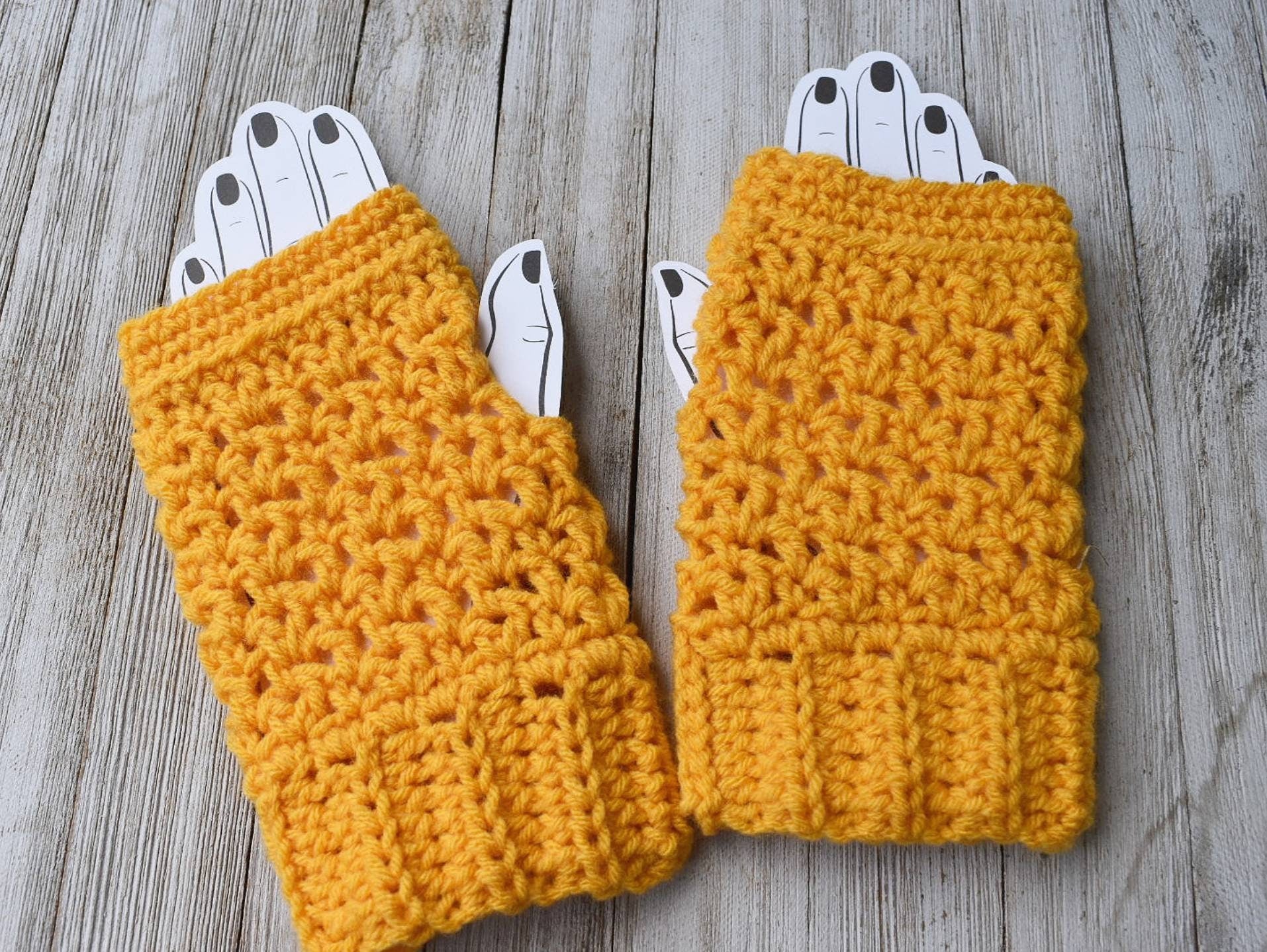 Crochet Fingerless Gloves Pattern, Easy Women's Mittens (PDF Pattern)